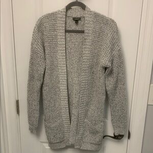 Cozy Gray Open-Front Sweater